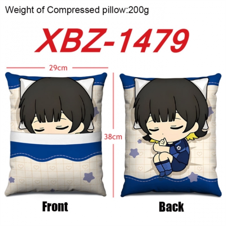 BLUE LOCK  Anime Square Crystal Velvet Pillow 29X38cm