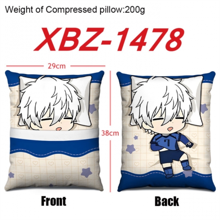 BLUE LOCK  Anime Square Crystal Velvet Pillow 29X38cm