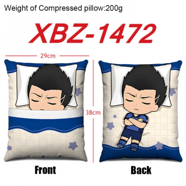 BLUE LOCK  Anime Square Crystal Velvet Pillow 29X38cm