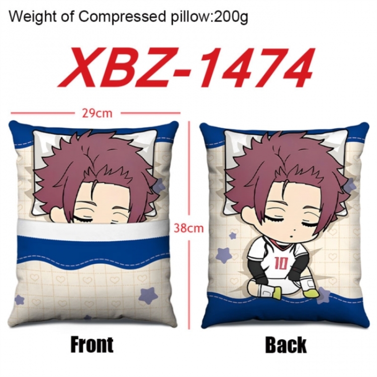 BLUE LOCK  Anime Square Crystal Velvet Pillow 29X38cm