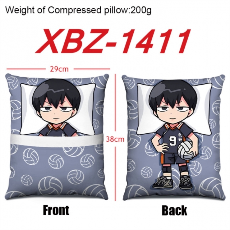 Haikyuu!! Anime Square Crystal Velvet Pillow 29X38cm
