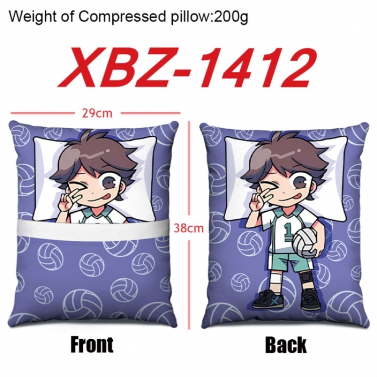 Haikyuu!! Anime Square Crystal Velvet Pillow 29X38cm