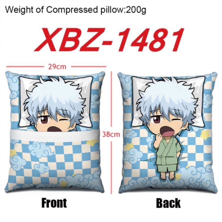 Gintama Anime Square Crystal Velvet Pillow 29X38cm