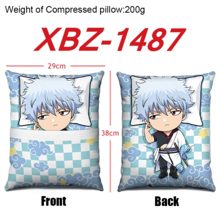Gintama Anime Square Crystal Velvet Pillow 29X38cm