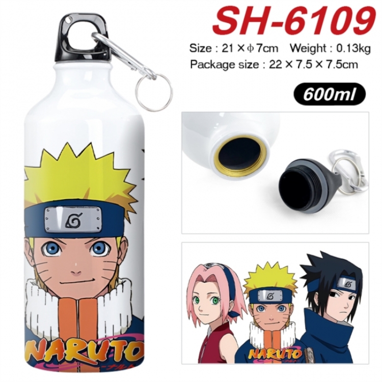 Naruto Anime print sports kettle aluminum kettle water cup 600ml 21x7cm