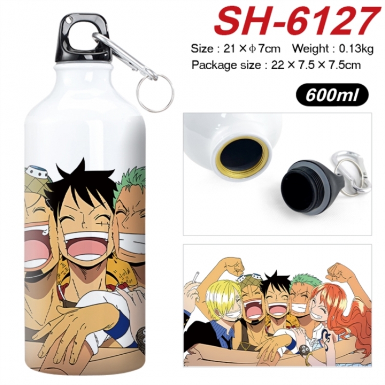 One Piece Anime print sports kettle aluminum kettle water cup 600ml 21x7cm