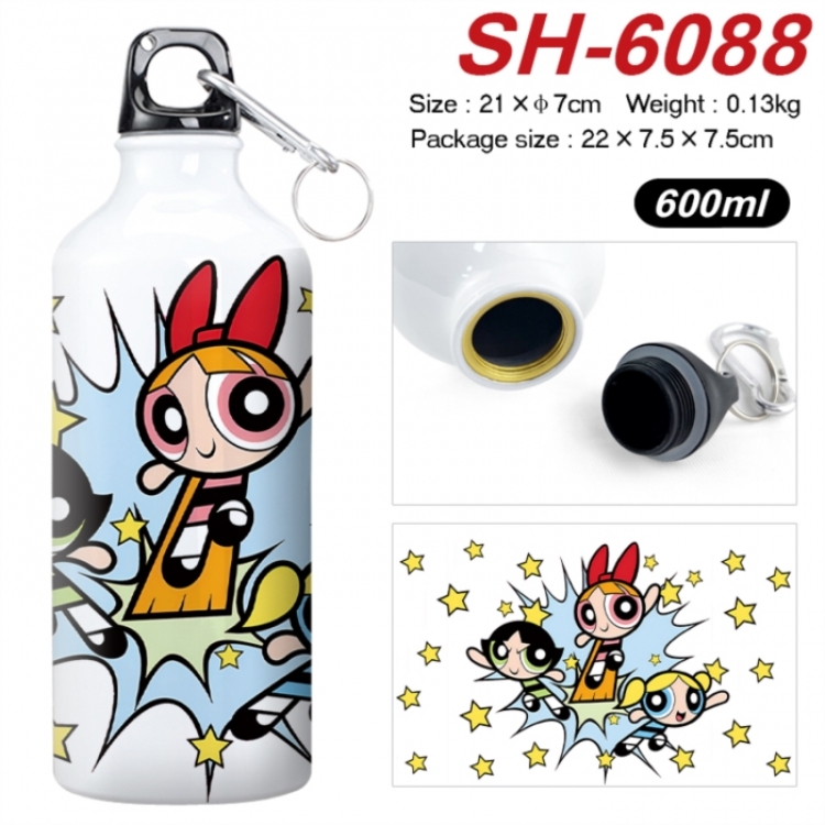 The Powerpuff Girls Anime print sports kettle aluminum kettle water cup 600ml 21x7cm