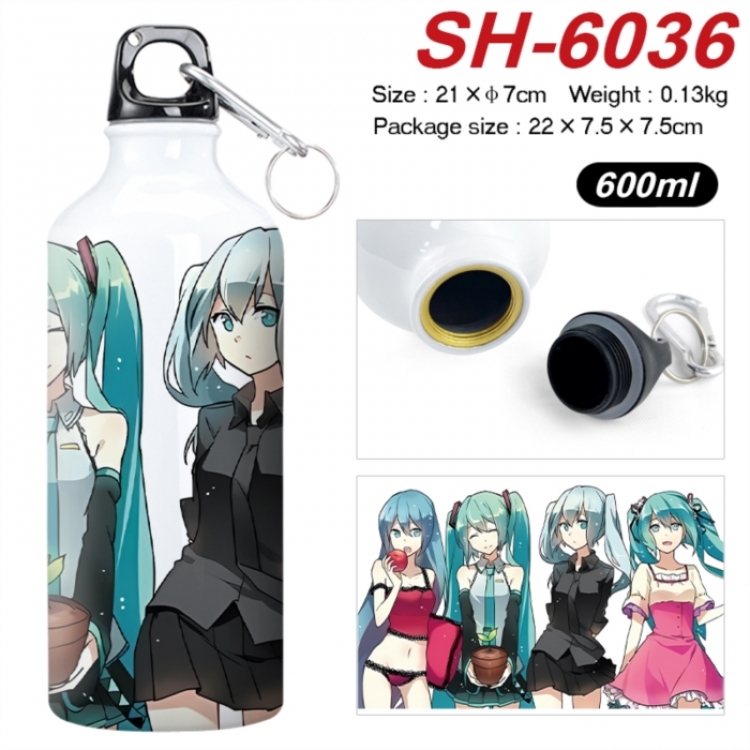 Hatsune Miku Anime print sports kettle aluminum kettle water cup 600ml 21x7cm