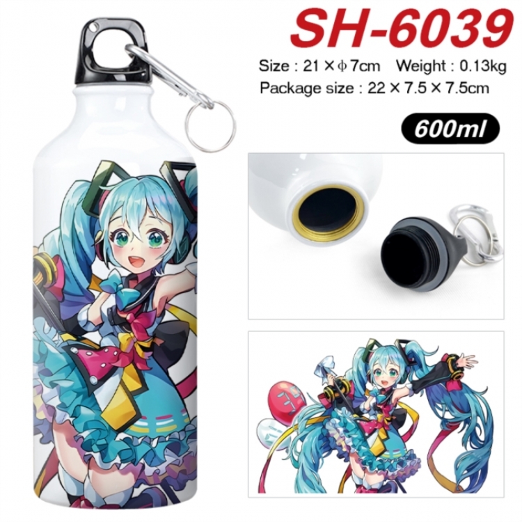 Hatsune Miku Anime print sports kettle aluminum kettle water cup 600ml 21x7cm