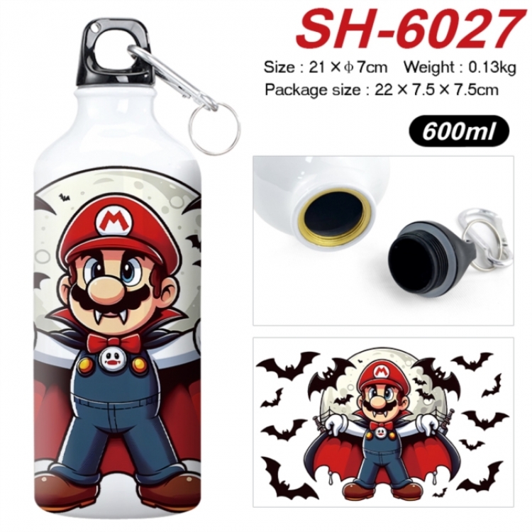 Super Mario Anime print sports kettle aluminum kettle water cup 600ml 21x7cm