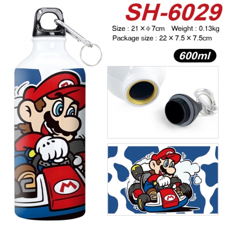 Super Mario Anime print sports kettle aluminum kettle water cup 600ml 21x7cm
