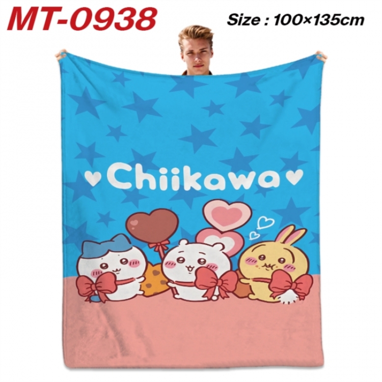 Chiikawa Anime flannel blanket air conditioner quilt double-sided printing 100x135cm