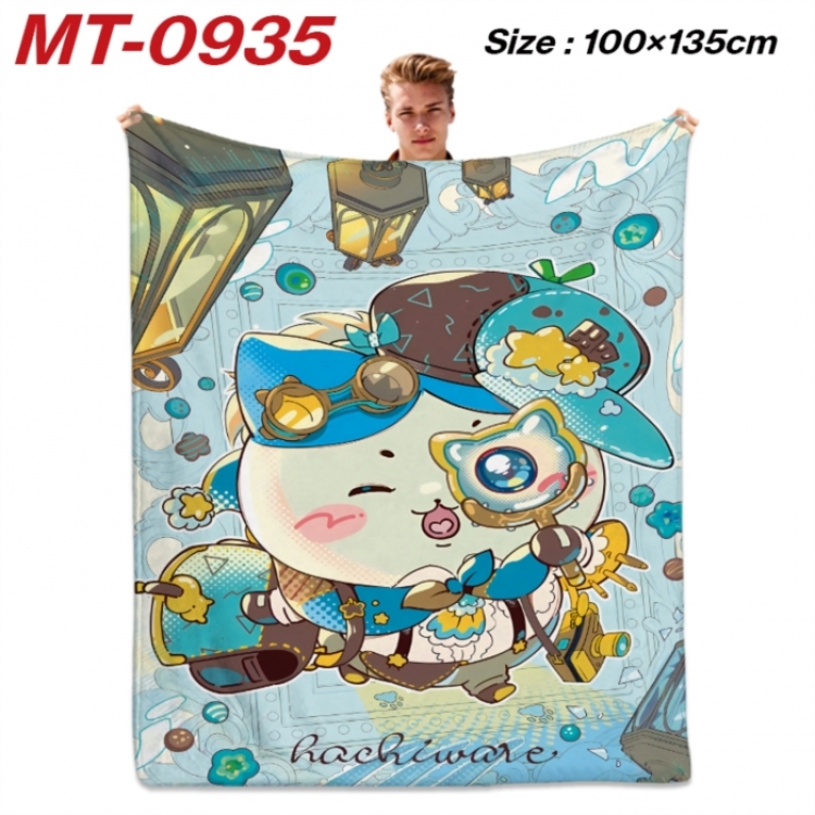 Chiikawa Anime flannel blanket air conditioner quilt double-sided printing 100x135cm