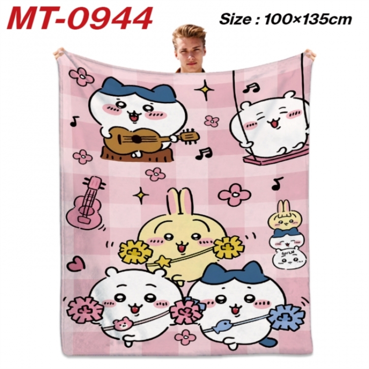 Chiikawa Anime flannel blanket air conditioner quilt double-sided printing 100x135cm