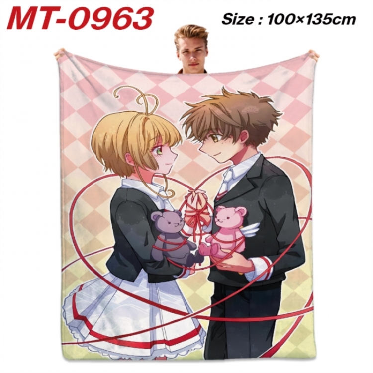 Card Captor Sakura Anime flannel blanket air conditioner quilt double-sided printing 100x135cm