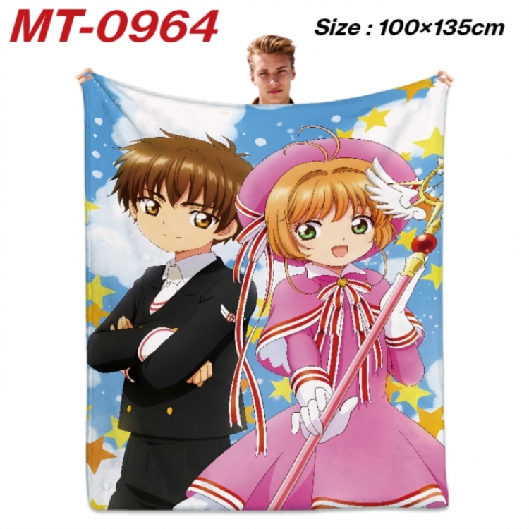 Card Captor Sakura Anime flannel blanket air conditioner quilt double-sided printing 100x135cm