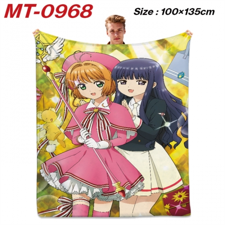 Card Captor Sakura Anime flannel blanket air conditioner quilt double-sided printing 100x135cm