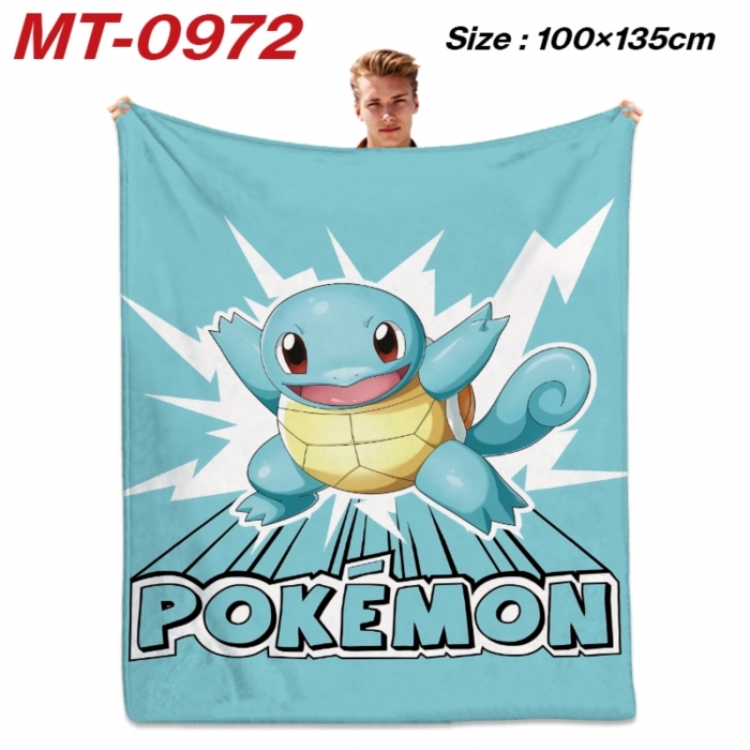 Pokemon Anime flannel blanket air conditioner quilt double-sided printing 100x135cm