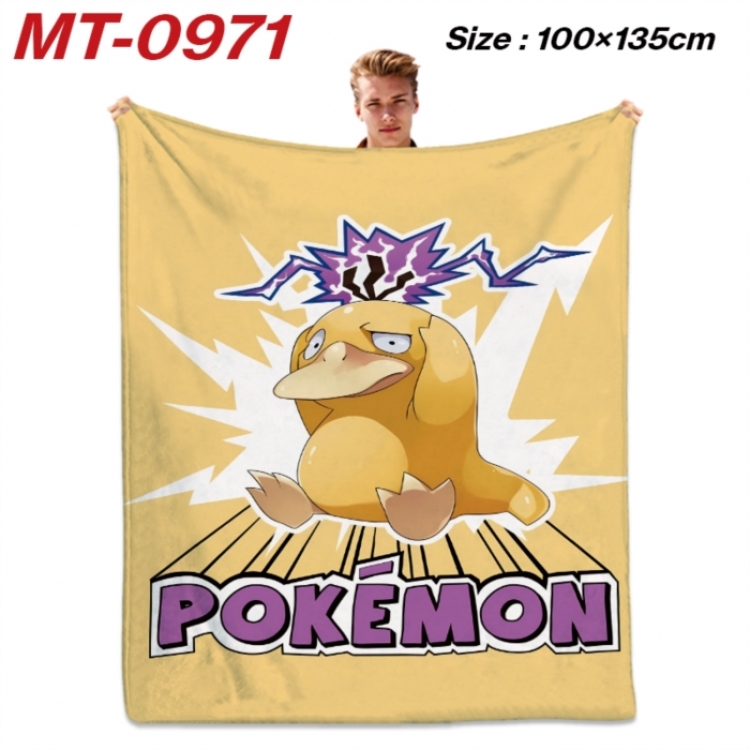 Pokemon Anime flannel blanket air conditioner quilt double-sided printing 100x135cm