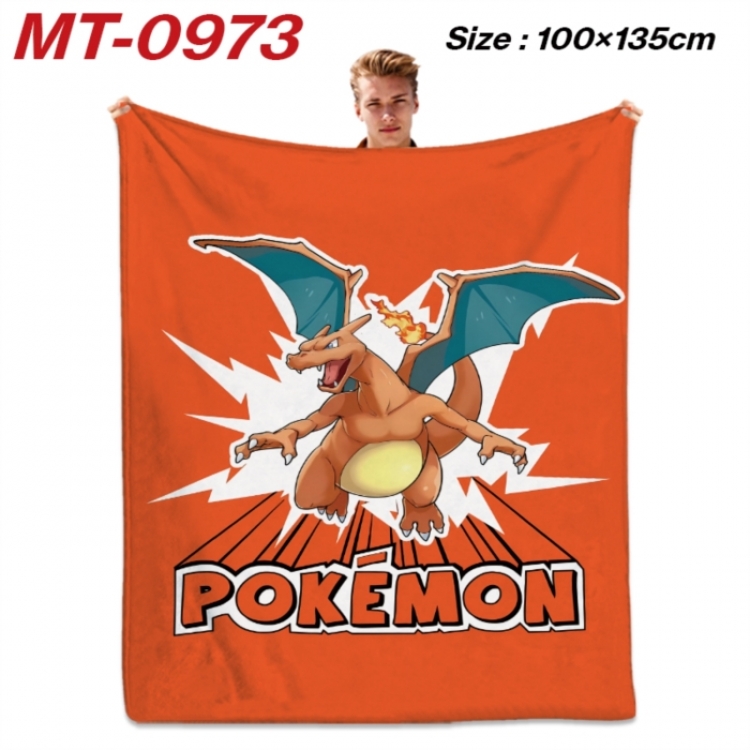 Pokemon Anime flannel blanket air conditioner quilt double-sided printing 100x135cm