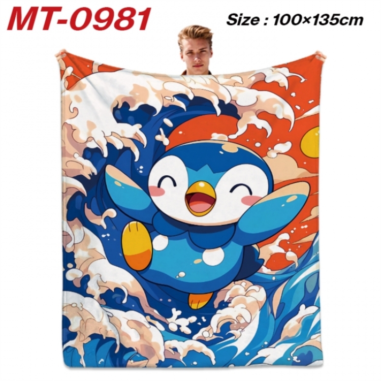 Pokemon Anime flannel blanket air conditioner quilt double-sided printing 100x135cm