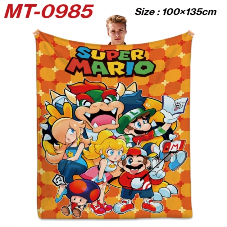Super Mario Anime flannel blanket air conditioner quilt double-sided printing 100x135cm