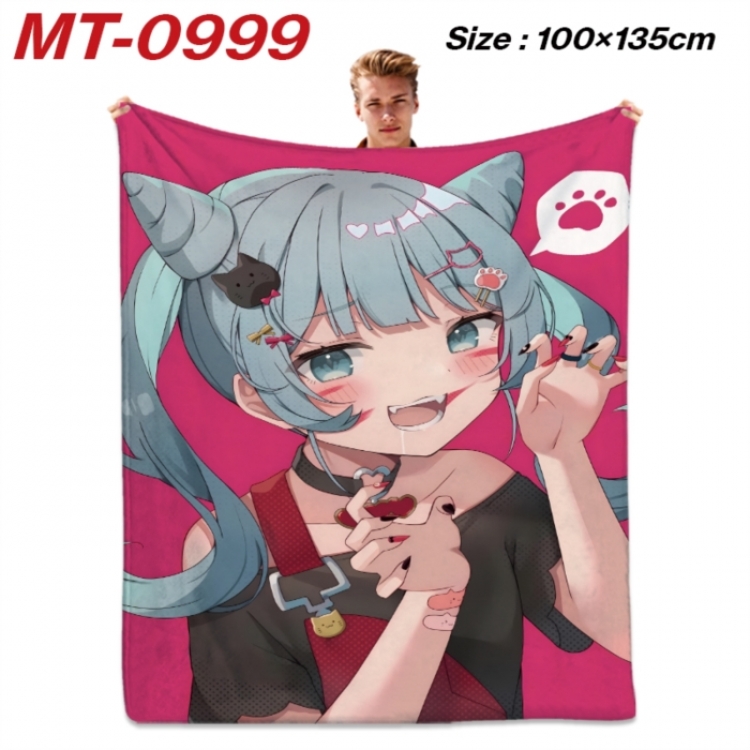 Hatsune Miku Anime flannel blanket air conditioner quilt double-sided printing 100x135cm
