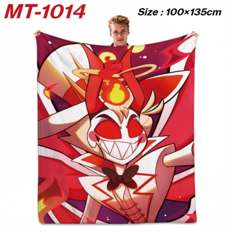 Hazbin Hotel Anime flannel blanket air conditioner quilt double-sided printing 100x135cm