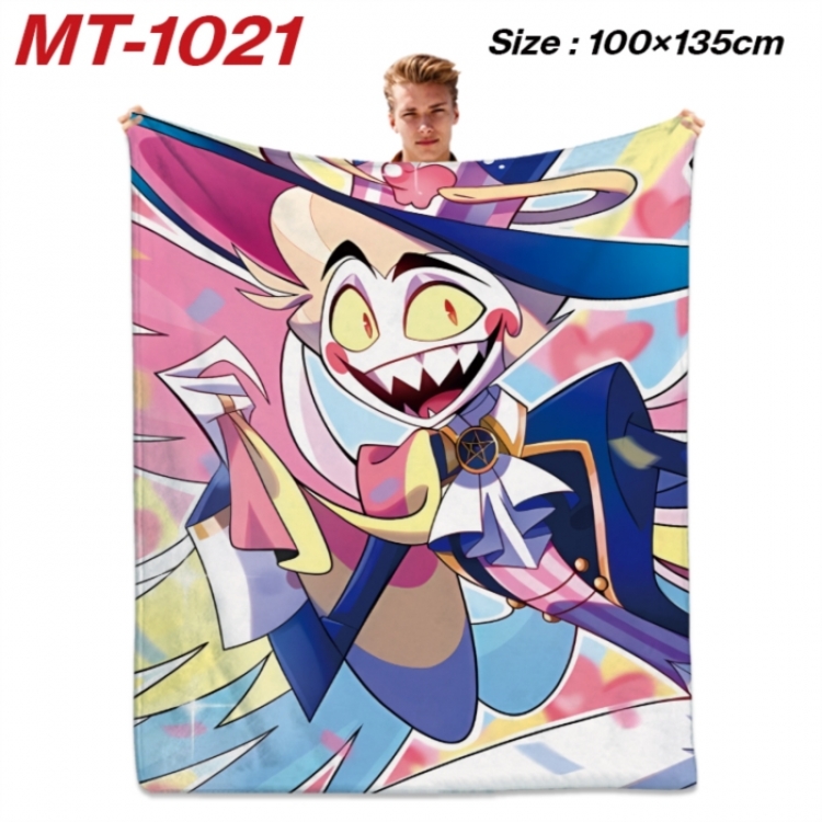 Hazbin Hotel Anime flannel blanket air conditioner quilt double-sided printing 100x135cm