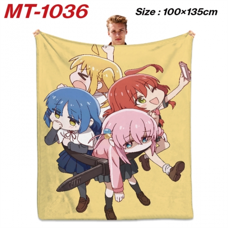 BOCCHI THE ROCK! Anime flannel blanket air conditioner quilt double-sided printing 100x135cm