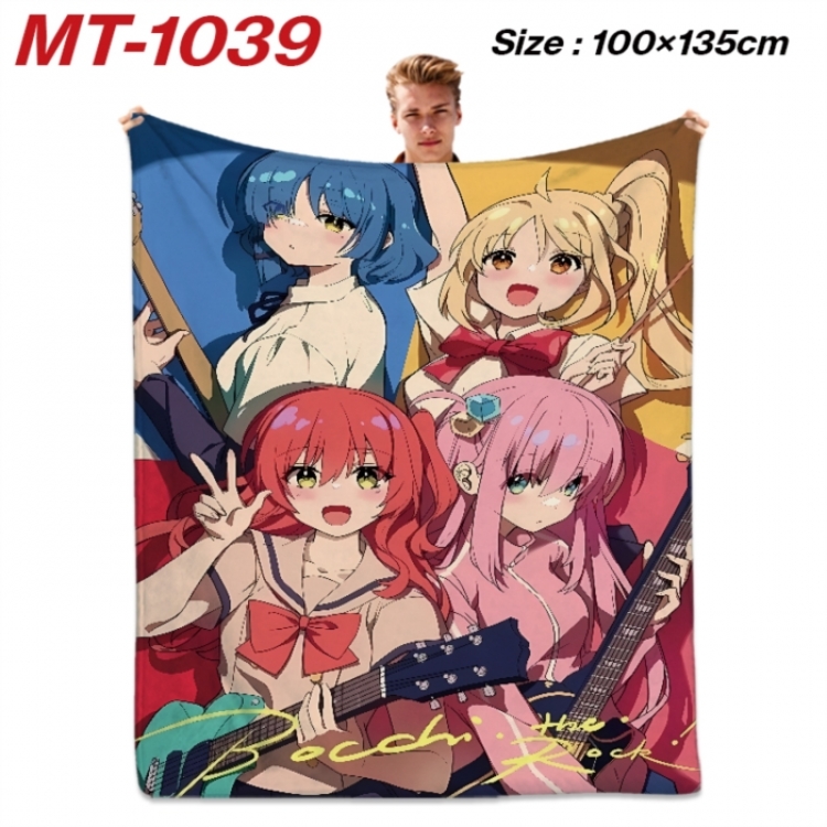 BOCCHI THE ROCK! Anime flannel blanket air conditioner quilt double-sided printing 100x135cm