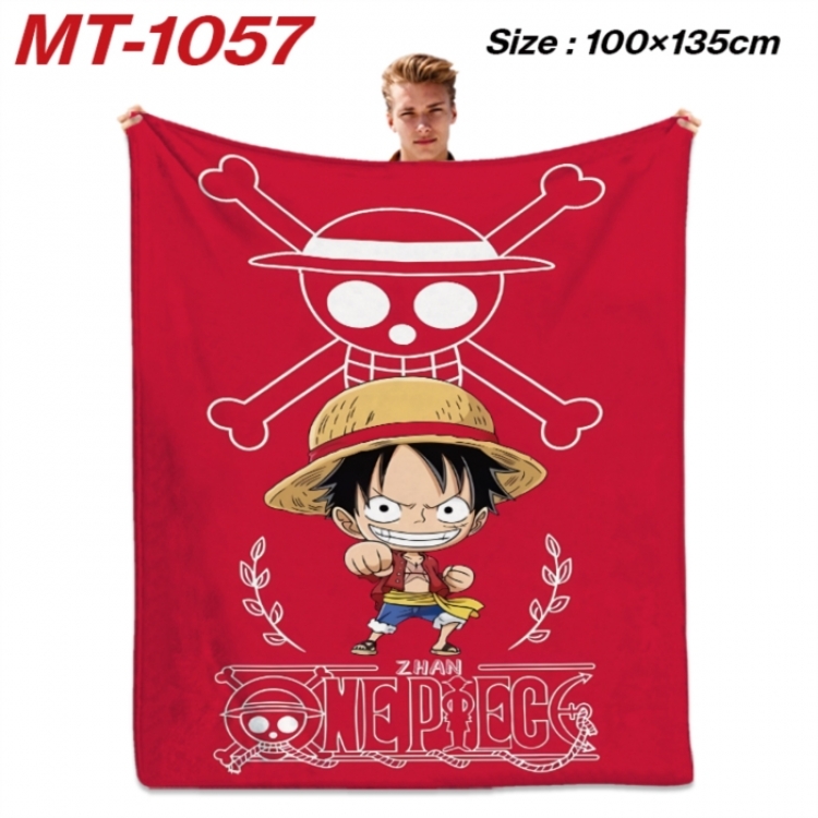One Piece Anime flannel blanket air conditioner quilt double-sided printing 100x135cm