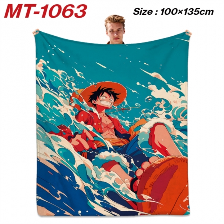 One Piece Anime flannel blanket air conditioner quilt double-sided printing 100x135cm