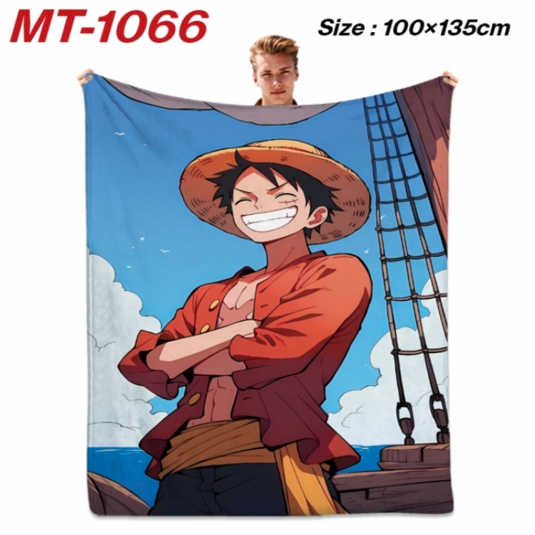One Piece Anime flannel blanket air conditioner quilt double-sided printing 100x135cm