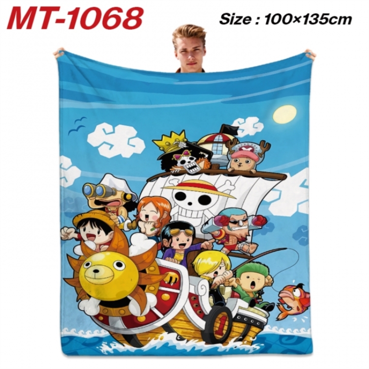 One Piece Anime flannel blanket air conditioner quilt double-sided printing 100x135cm