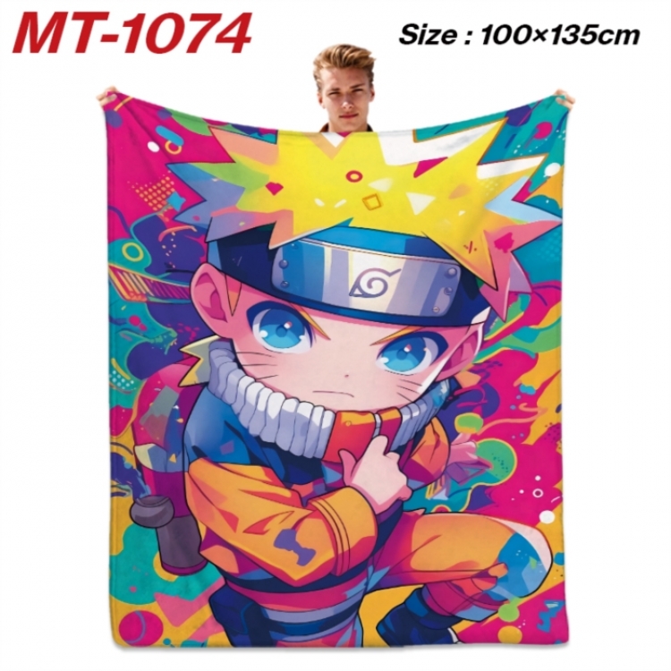 Naruto Anime flannel blanket air conditioner quilt double-sided printing 100x135cm