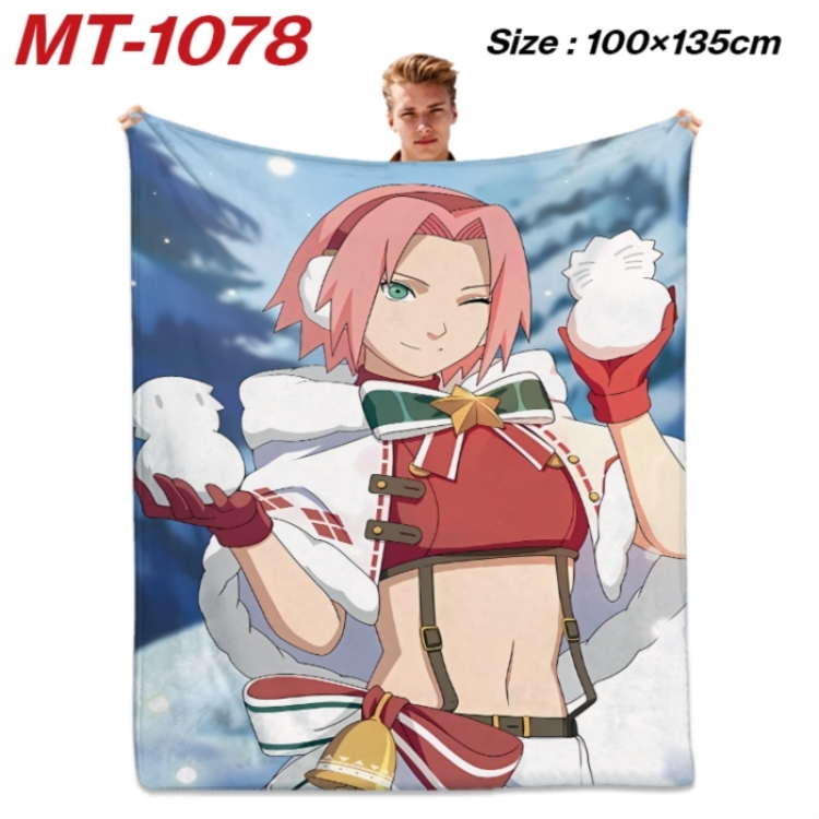 Naruto Anime flannel blanket air conditioner quilt double-sided printing 100x135cm