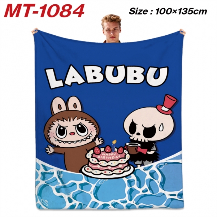 Labubu Anime flannel blanket air conditioner quilt double-sided printing 100x135cm