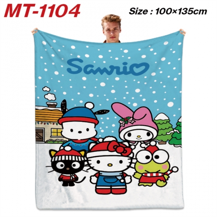 Sanrio Anime flannel blanket air conditioner quilt double-sided printing 100x135cm
