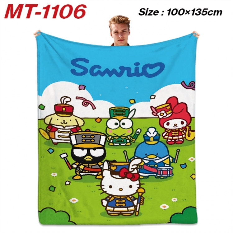 Sanrio Anime flannel blanket air conditioner quilt double-sided printing 100x135cm