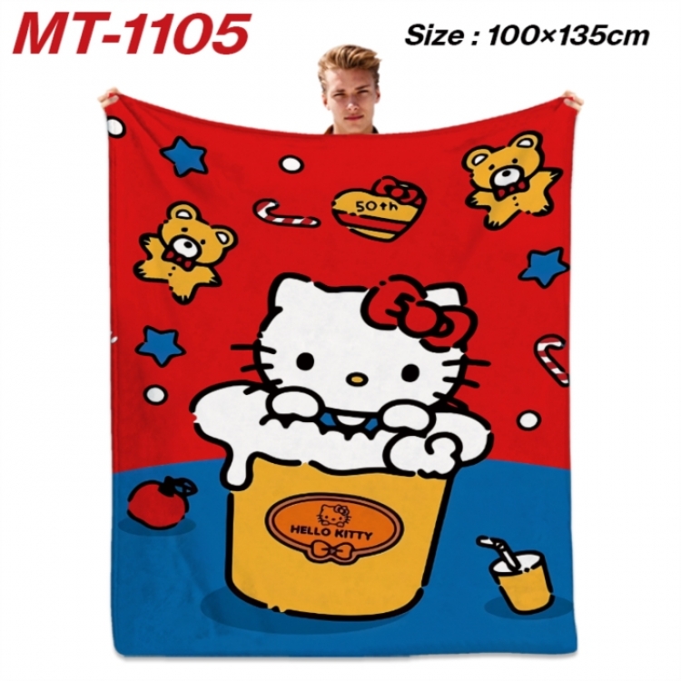 Sanrio Anime flannel blanket air conditioner quilt double-sided printing 100x135cm