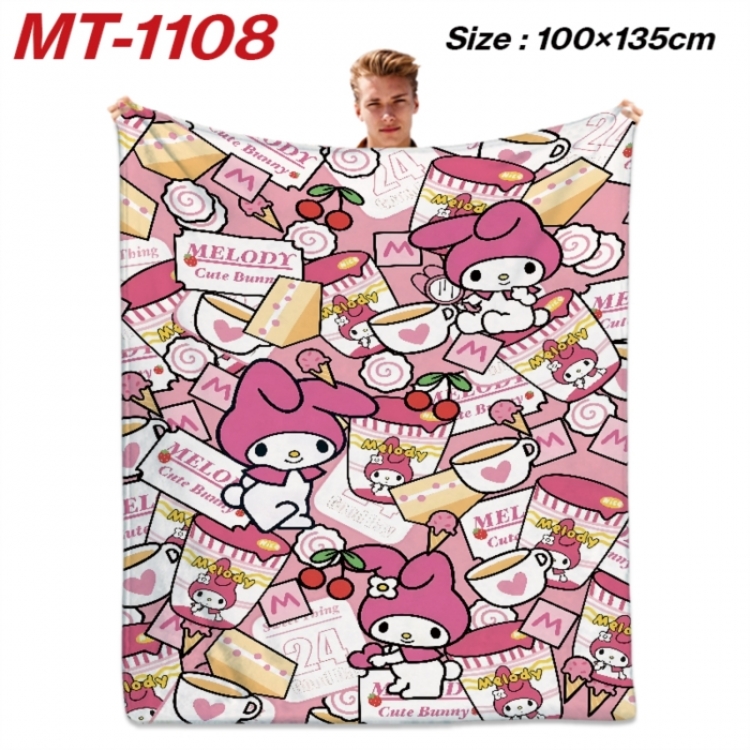 Sanrio Anime flannel blanket air conditioner quilt double-sided printing 100x135cm