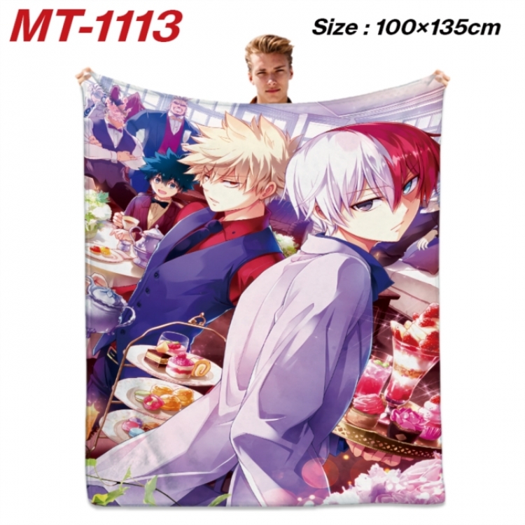 My Hero Academia Anime flannel blanket air conditioner quilt double-sided printing 100x135cm