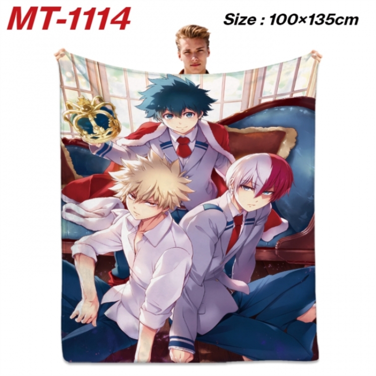 My Hero Academia Anime flannel blanket air conditioner quilt double-sided printing 100x135cm