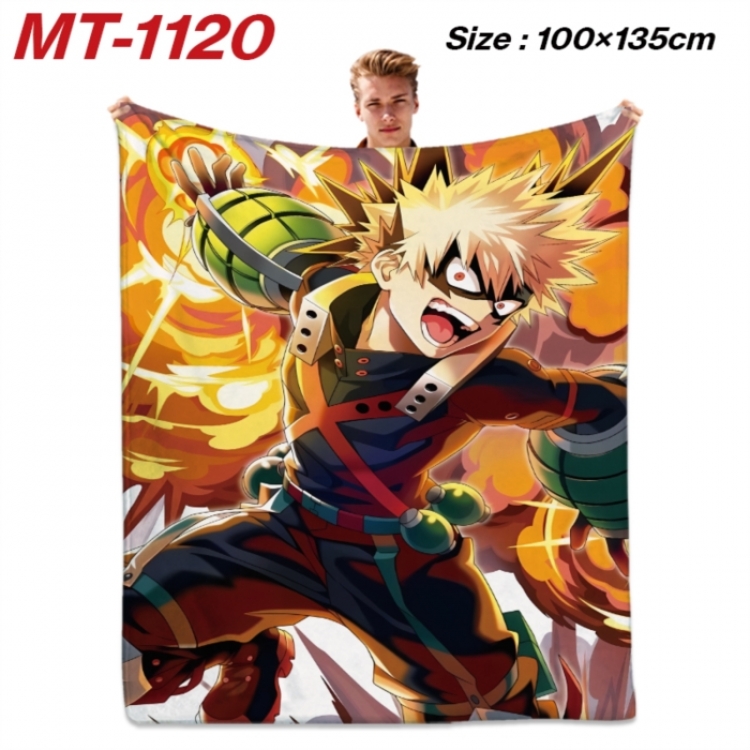 My Hero Academia Anime flannel blanket air conditioner quilt double-sided printing 100x135cm