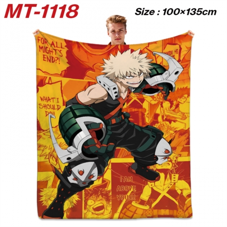 My Hero Academia Anime flannel blanket air conditioner quilt double-sided printing 100x135cm