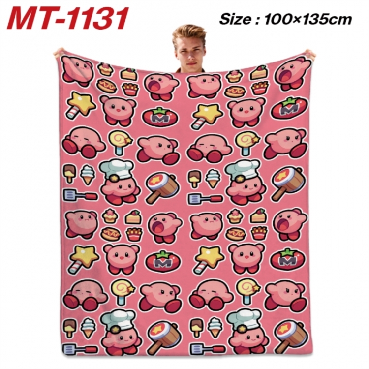 Kirby Anime flannel blanket air conditioner quilt double-sided printing 100x135cm