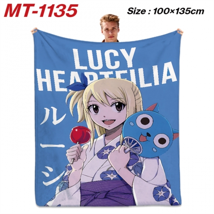 Fairy tail Anime flannel blanket air conditioner quilt double-sided printing 100x135cm