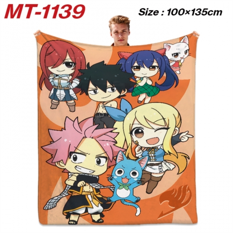 Fairy tail Anime flannel blanket air conditioner quilt double-sided printing 100x135cm