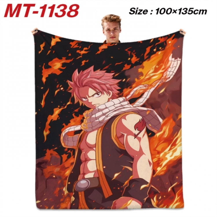 Fairy tail Anime flannel blanket air conditioner quilt double-sided printing 100x135cm
